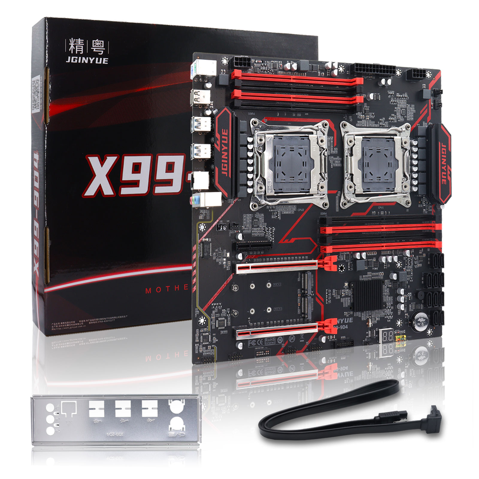 X99 Dual Cpu Motherboard Combo - JGINYUE X99‑9D4 Dual LGA2011‑3 Server Motherboard