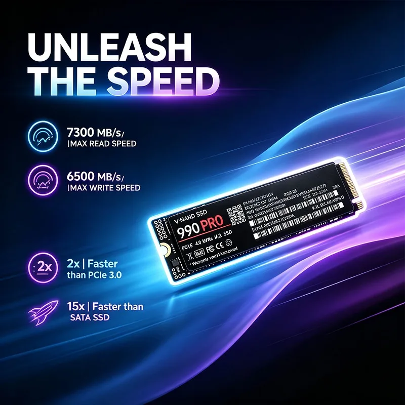 Original 990 PRO SSD 500GB-4TB - M.2 Nvme 4Tb Pcie 4.0 Ssd recension och pris