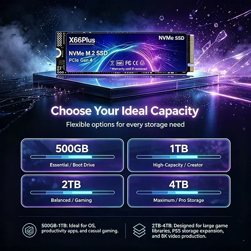 NVMe M.2 SSD PCIe 4.0 X66Plus  - M.2 Nvme 4Tb Pcie 4.0 Ssd recension och pris