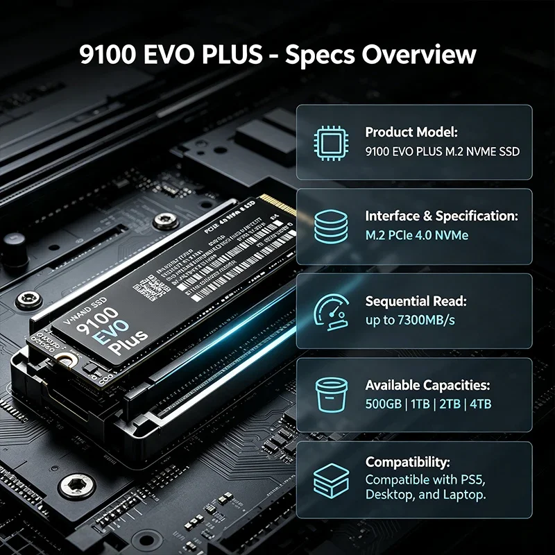 9100 EVO PLUS M.2 NVMe SSD Loa - M.2 Nvme 4Tb Pcie 4.0 Ssd recension och pris
